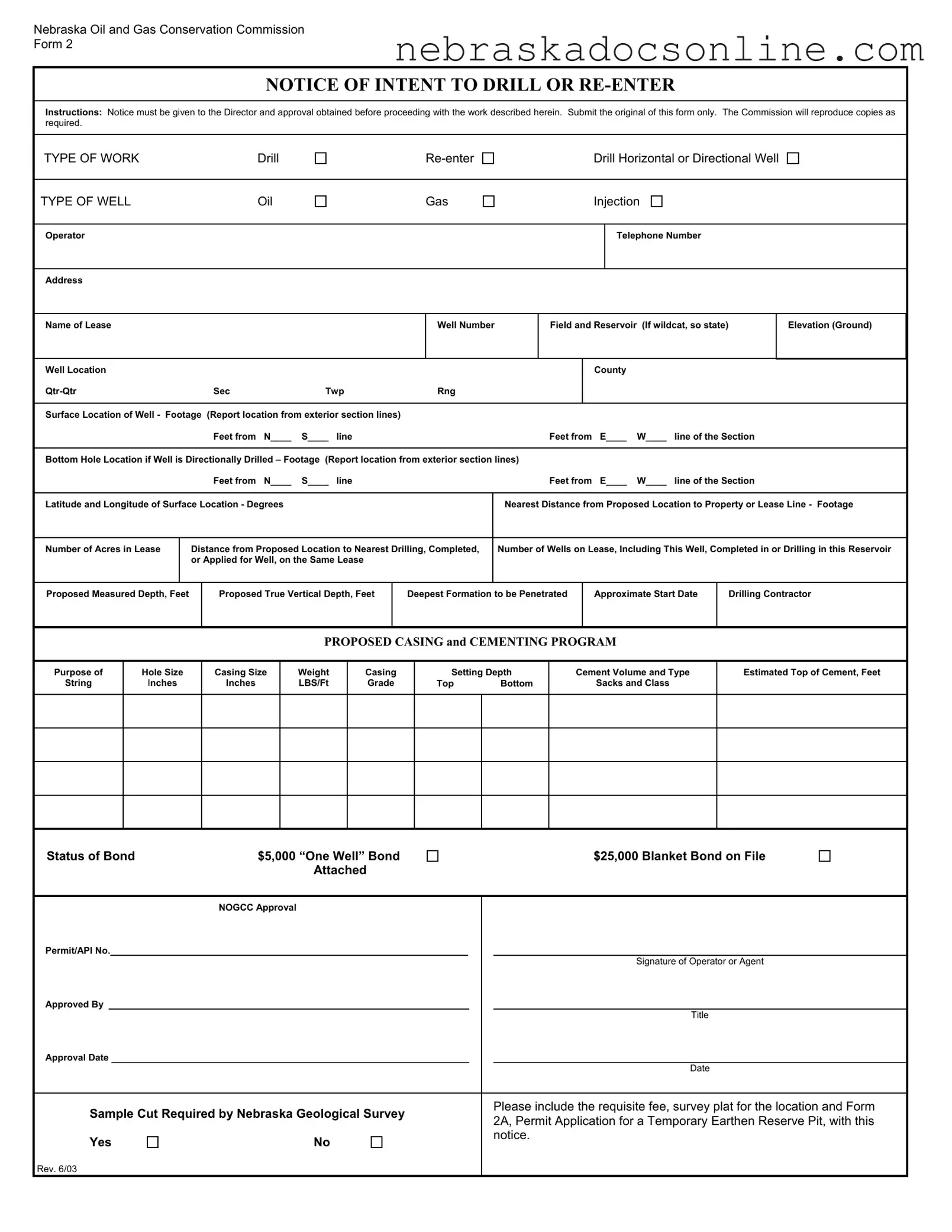 Fill in a Valid Nebraska 2 Form