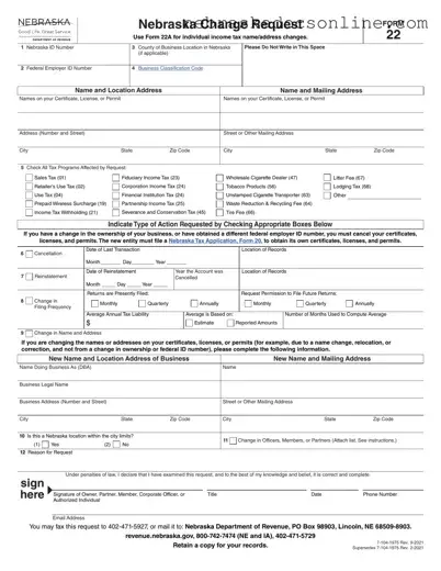 Fill in a Valid Nebraska 22 Form
